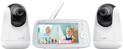 VAVA - Baby Monitor Split View 5" 720P with 2 Cameras - White