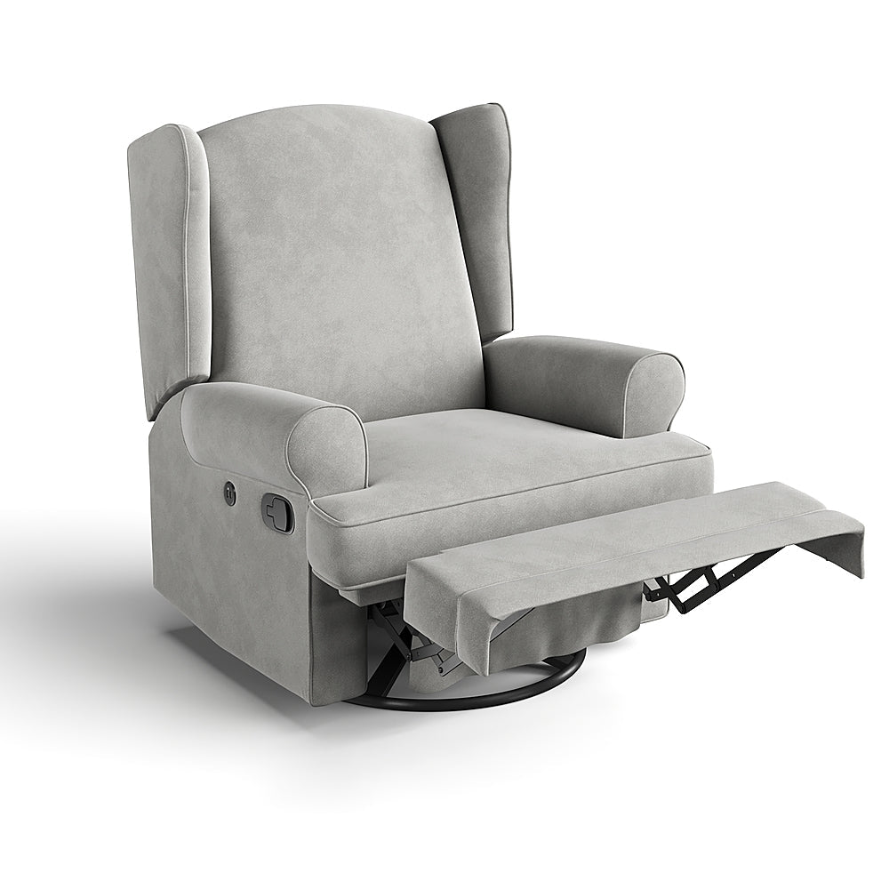 Storkcraft - Serenity Wingback Upholstered Recline Glider - Steel