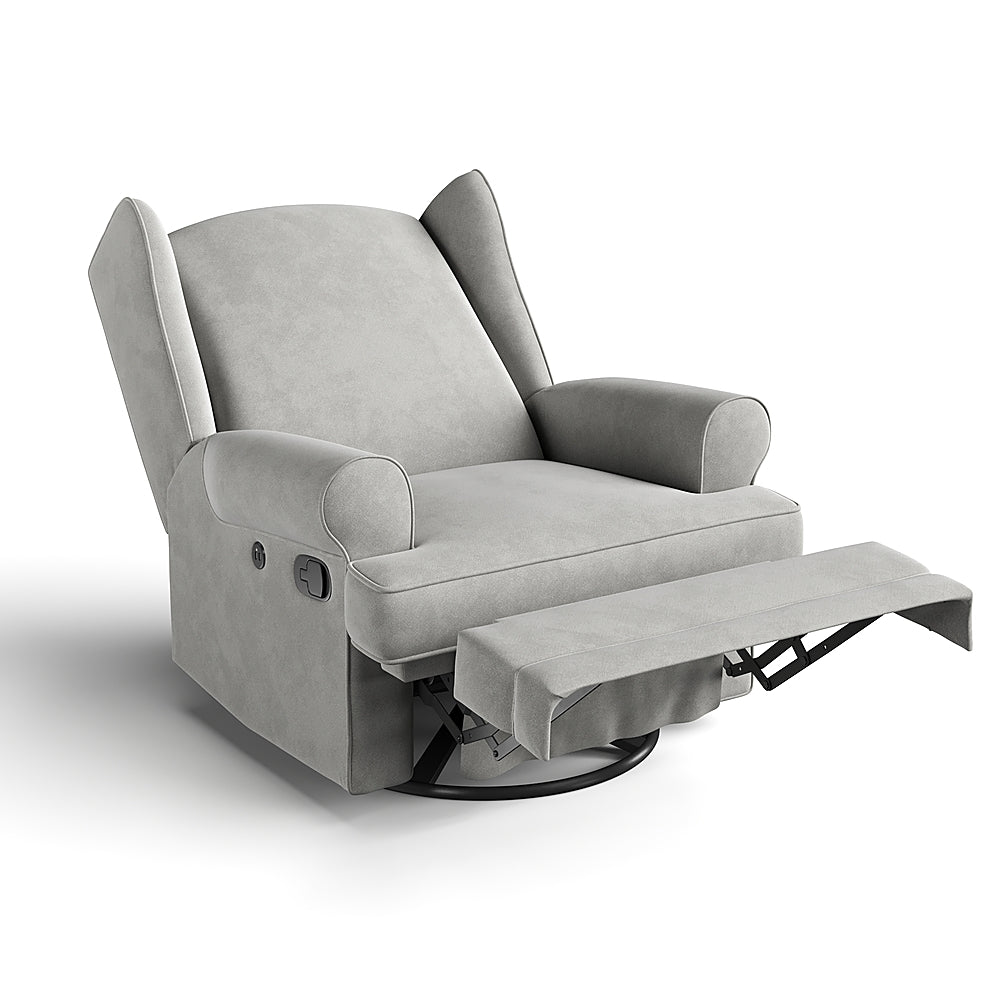 Storkcraft - Serenity Wingback Upholstered Recline Glider - Steel