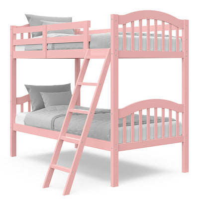 Storkcraft - Long Horn Solid Hardwood Twin Bunk Bed - Pink