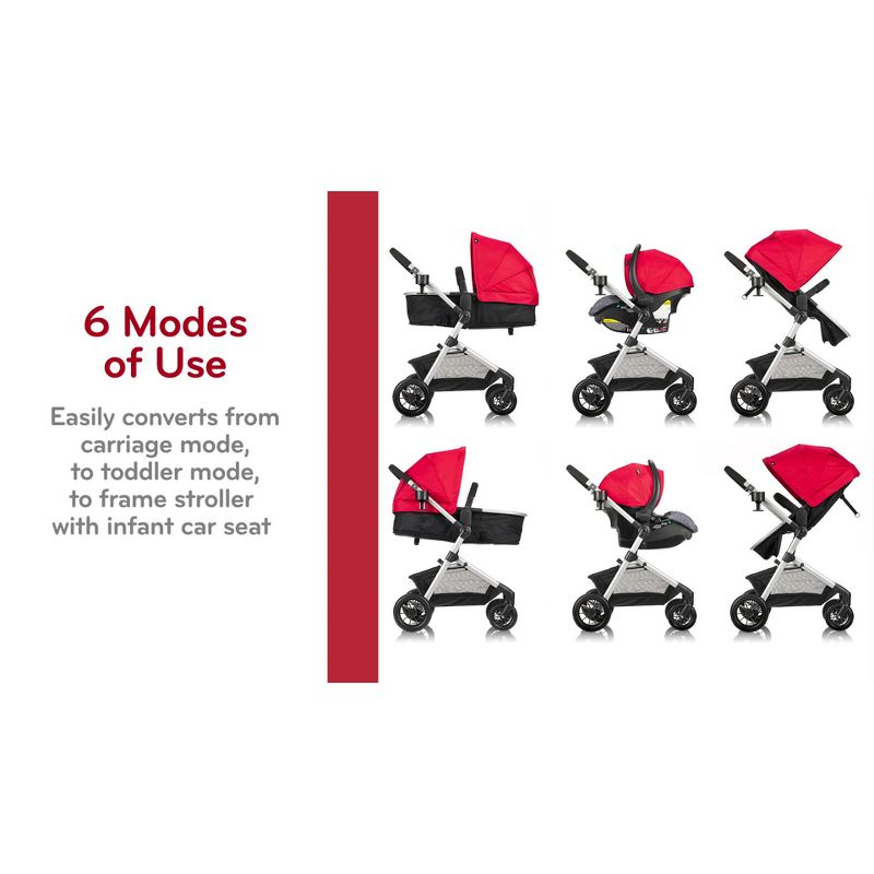 Evenflo Pivot Modular Travel System with LiteMax Infant Car Seat with Anti-Rebound Bar